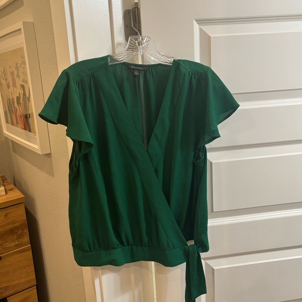 Banana Republic “silk” wrap blouse